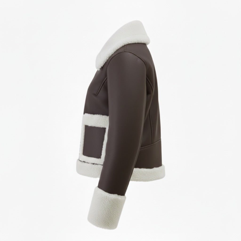 Women's Espresso Aviator Shearling Jacket