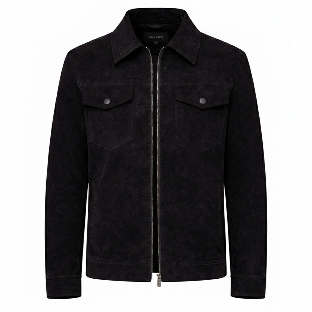 Men's Midnight Suede Trucker Jacket