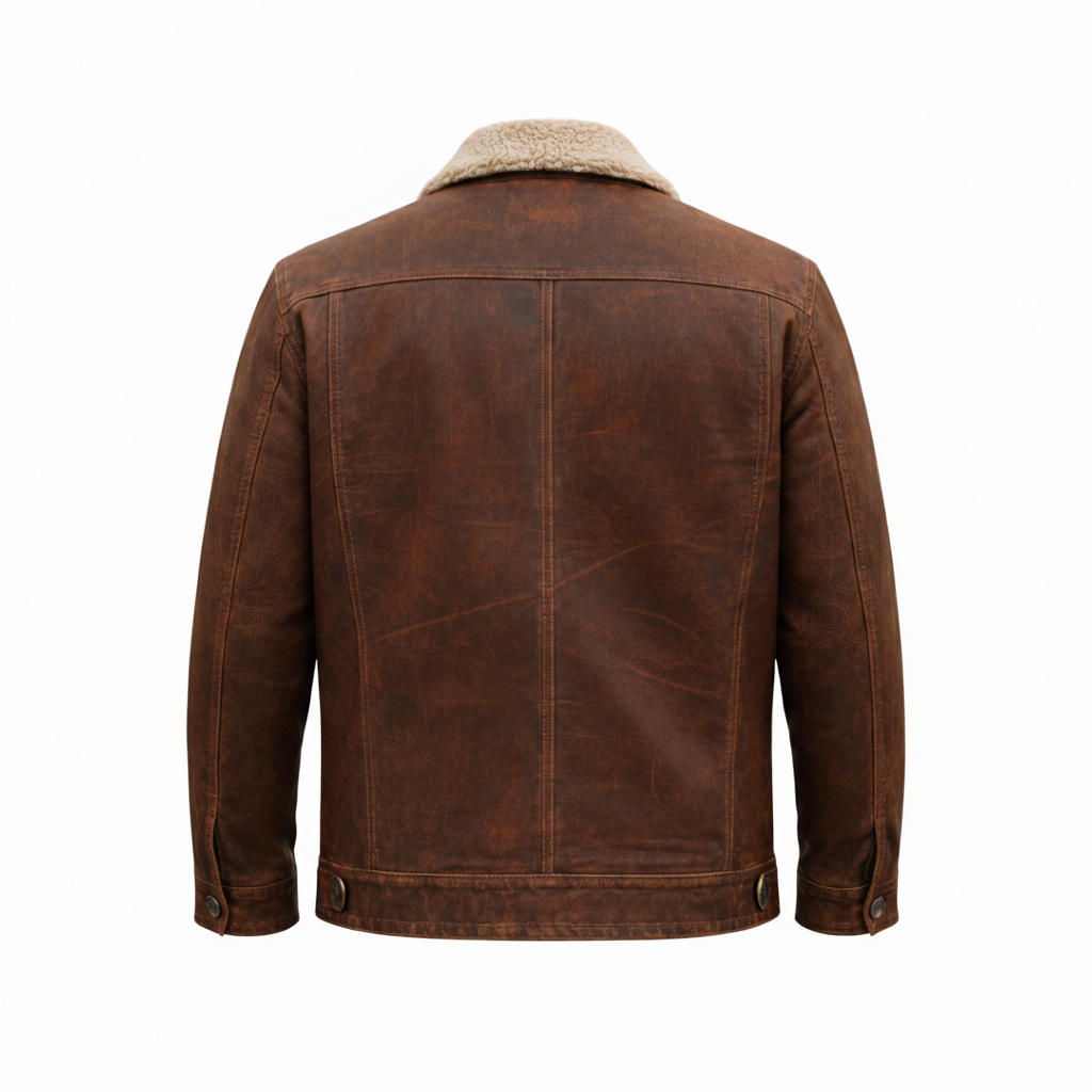 Men's Vintage Shearling Leather Field Jacket