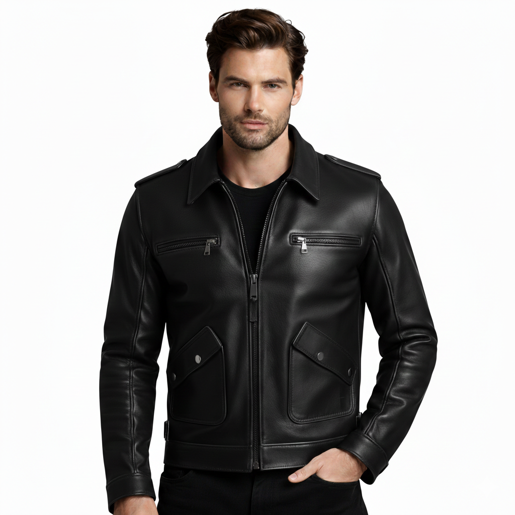 Men's Obsidian Ace Leather Jacket
