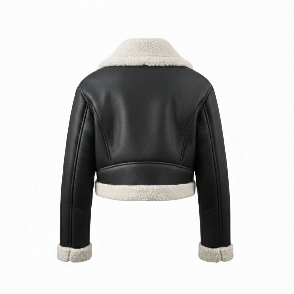 Women's Aviator Cropped Shearling Jacket