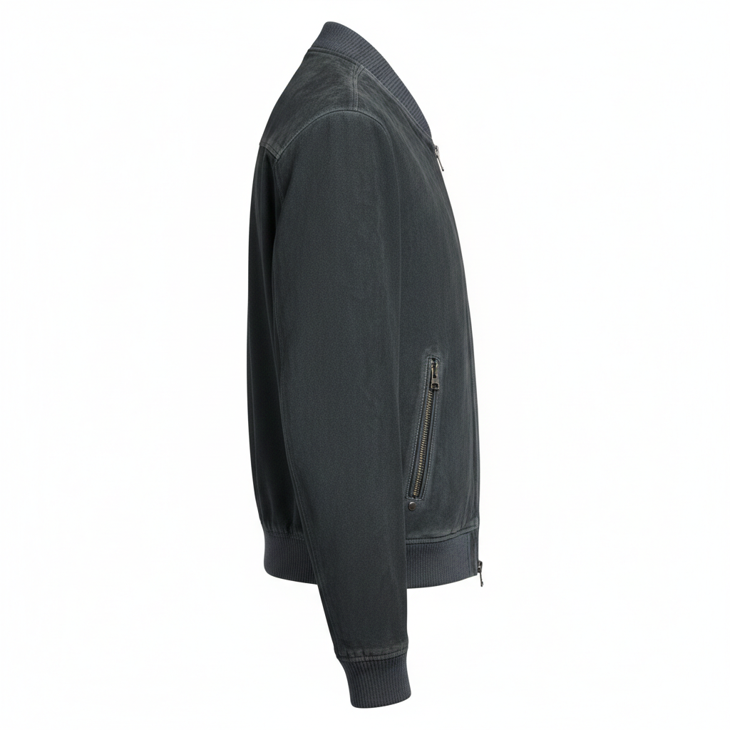 Men's Suede Bomber Jacket