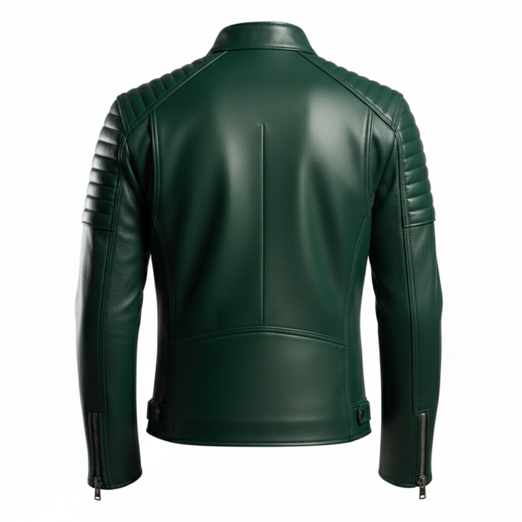 Men's Emerald Café Racer Leather Jacket