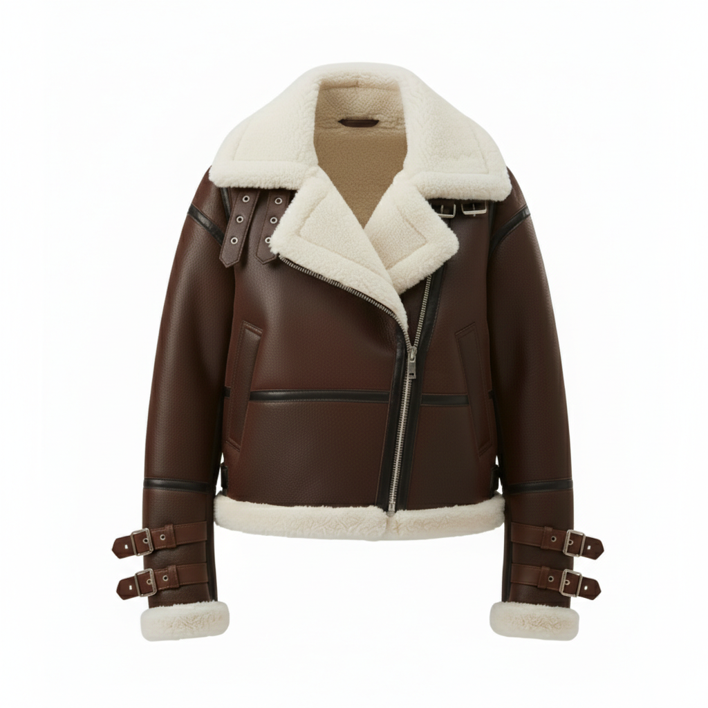 Women's Aviatrix Shearling Biker Jacket