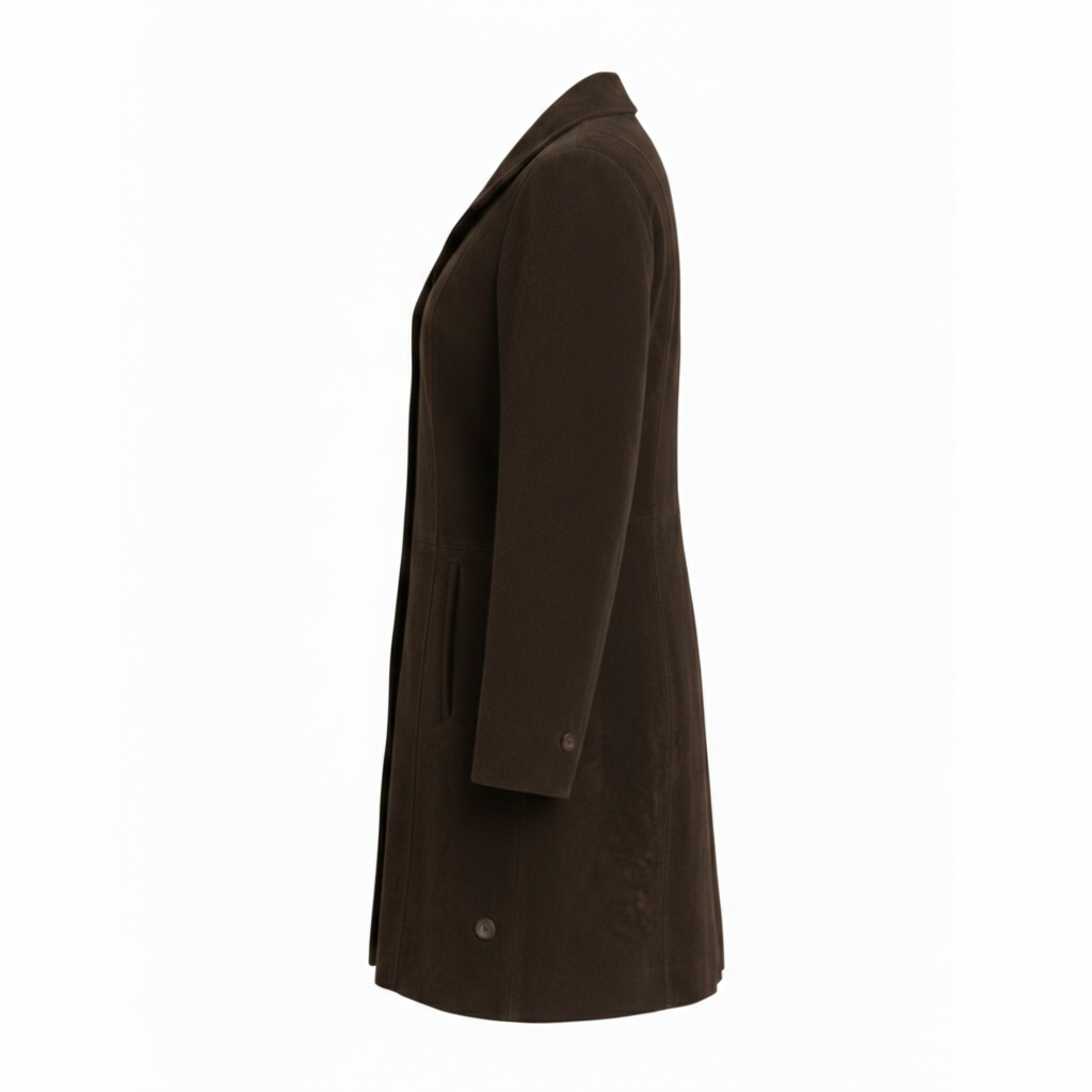 Women's Espresso Suede Long Coat