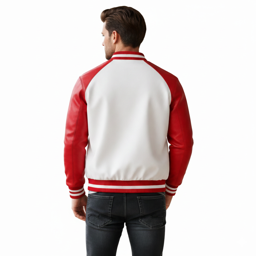 Men's Varsity Bomber Leather Jacket