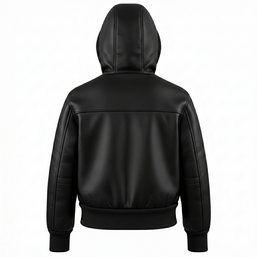 Women's Shearling-Lined hooded Leather jacket