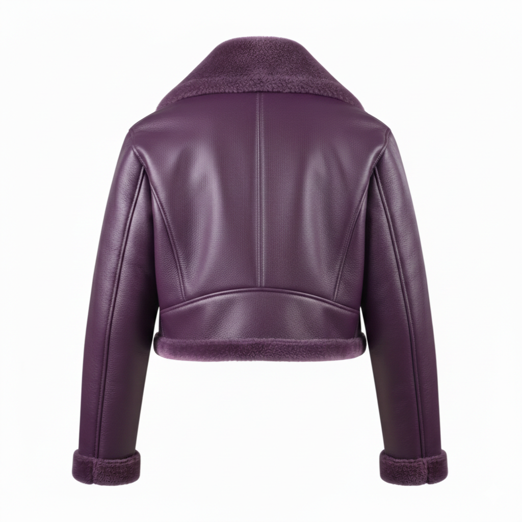 Women's Violette Cropped Shearling Aviator Jacket