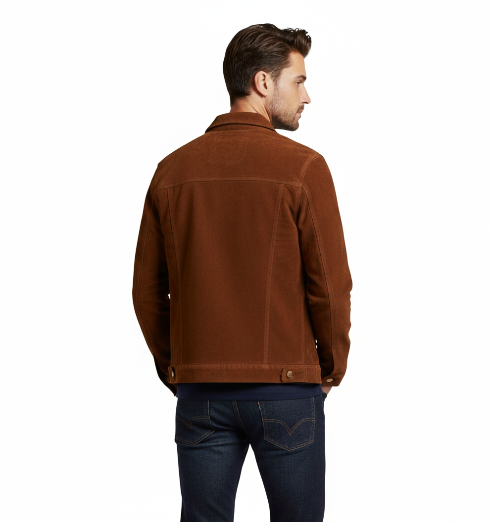 Men's Suede Trucker Jacket