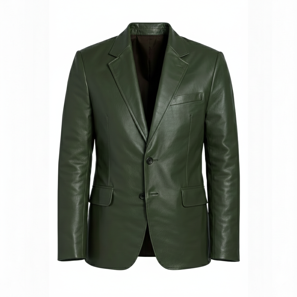 Men's Forest Pine Executive Leather Blazer