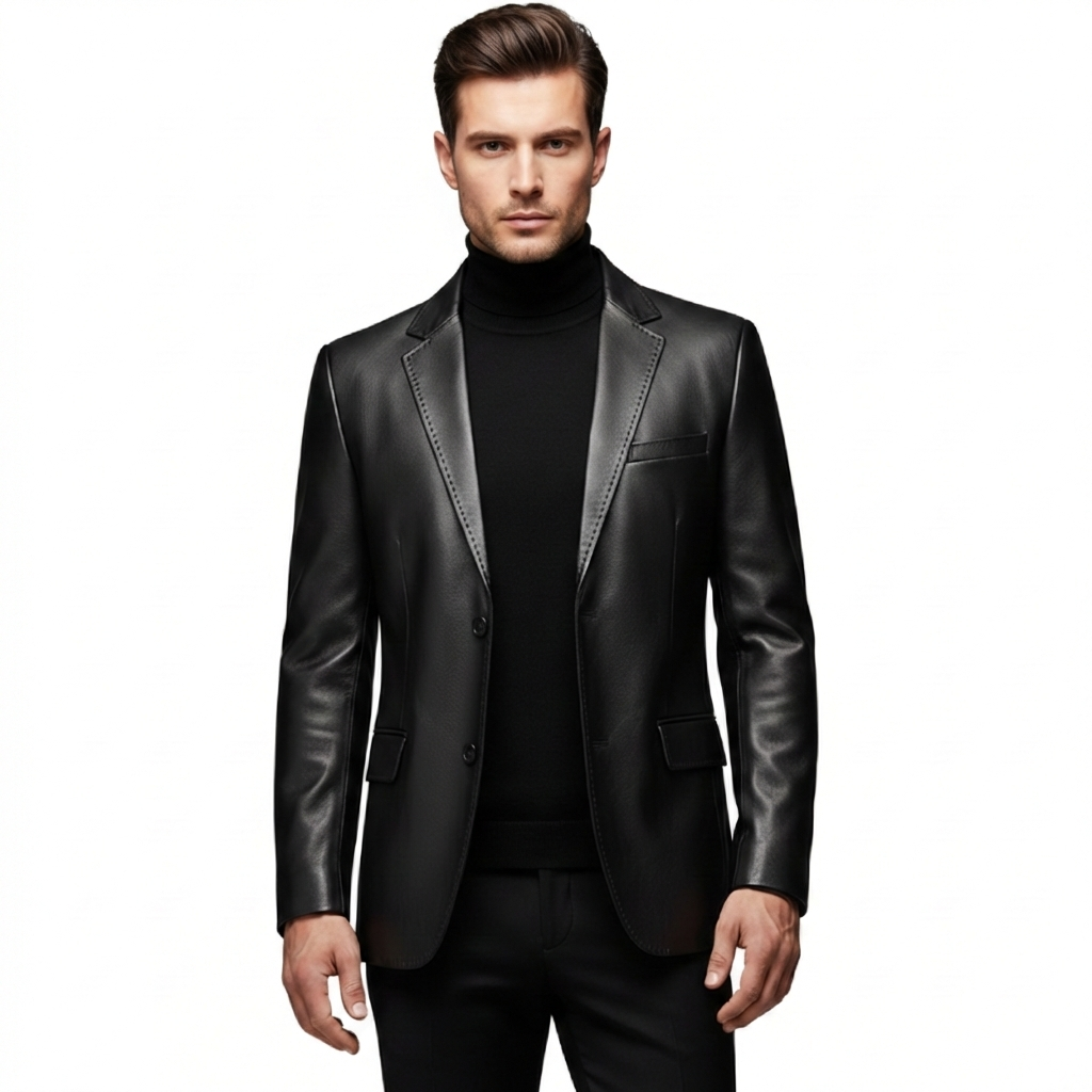 Men's Midnight Leather Blazer