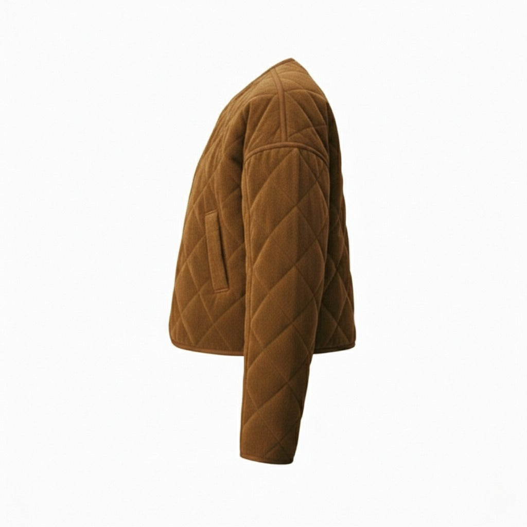 Women's Diamond-Quilted Suede Jacket