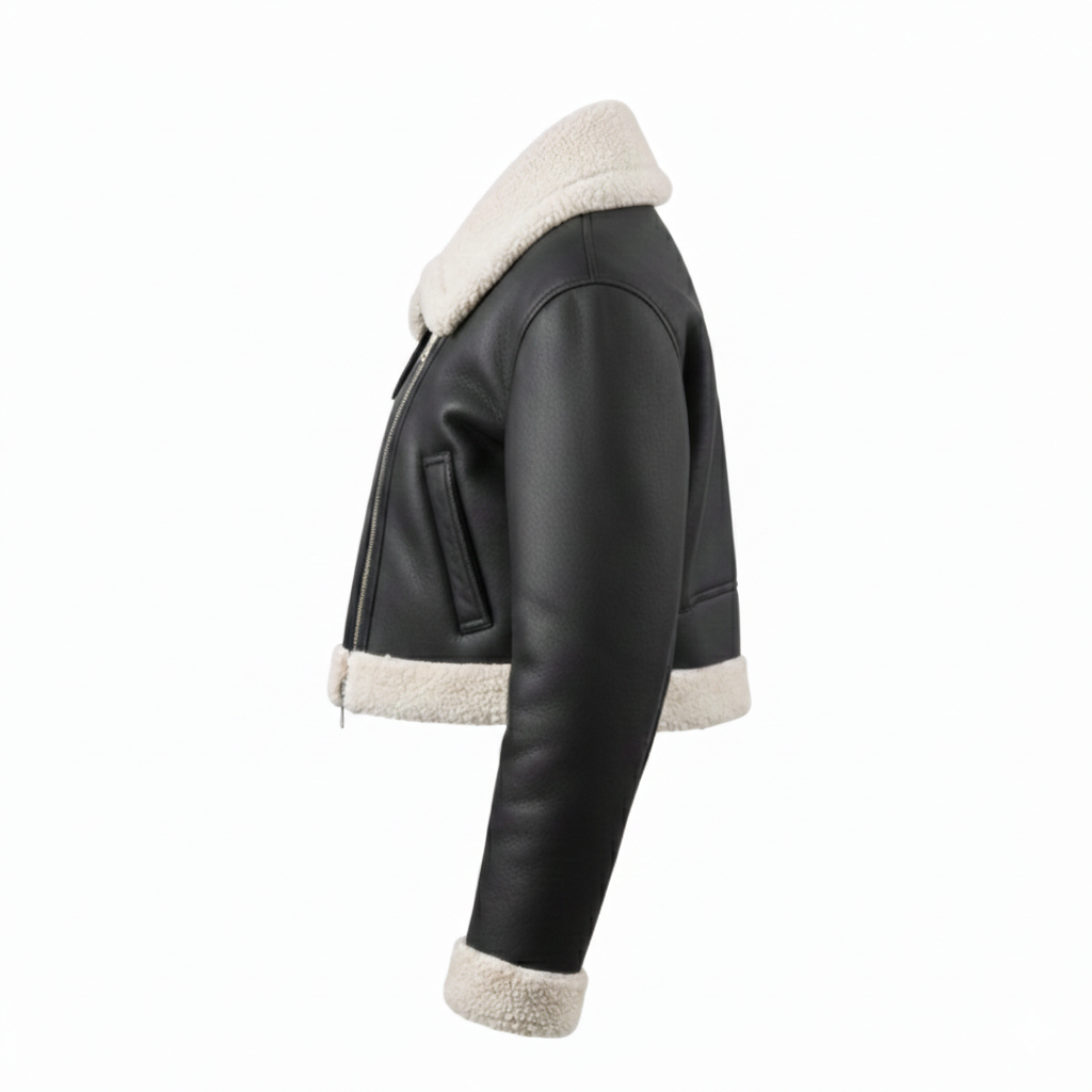 Women's Aviator Cropped Shearling Jacket