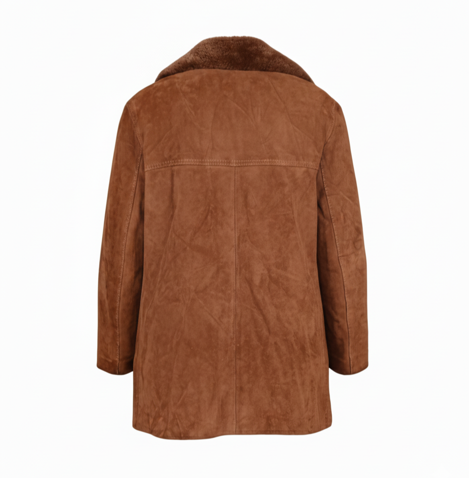Men's Suede Shearling Long Coat