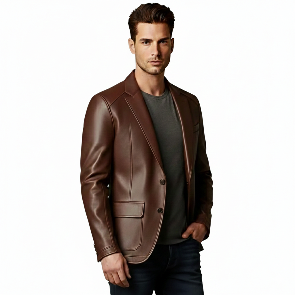Men's Executive Leather Blazer