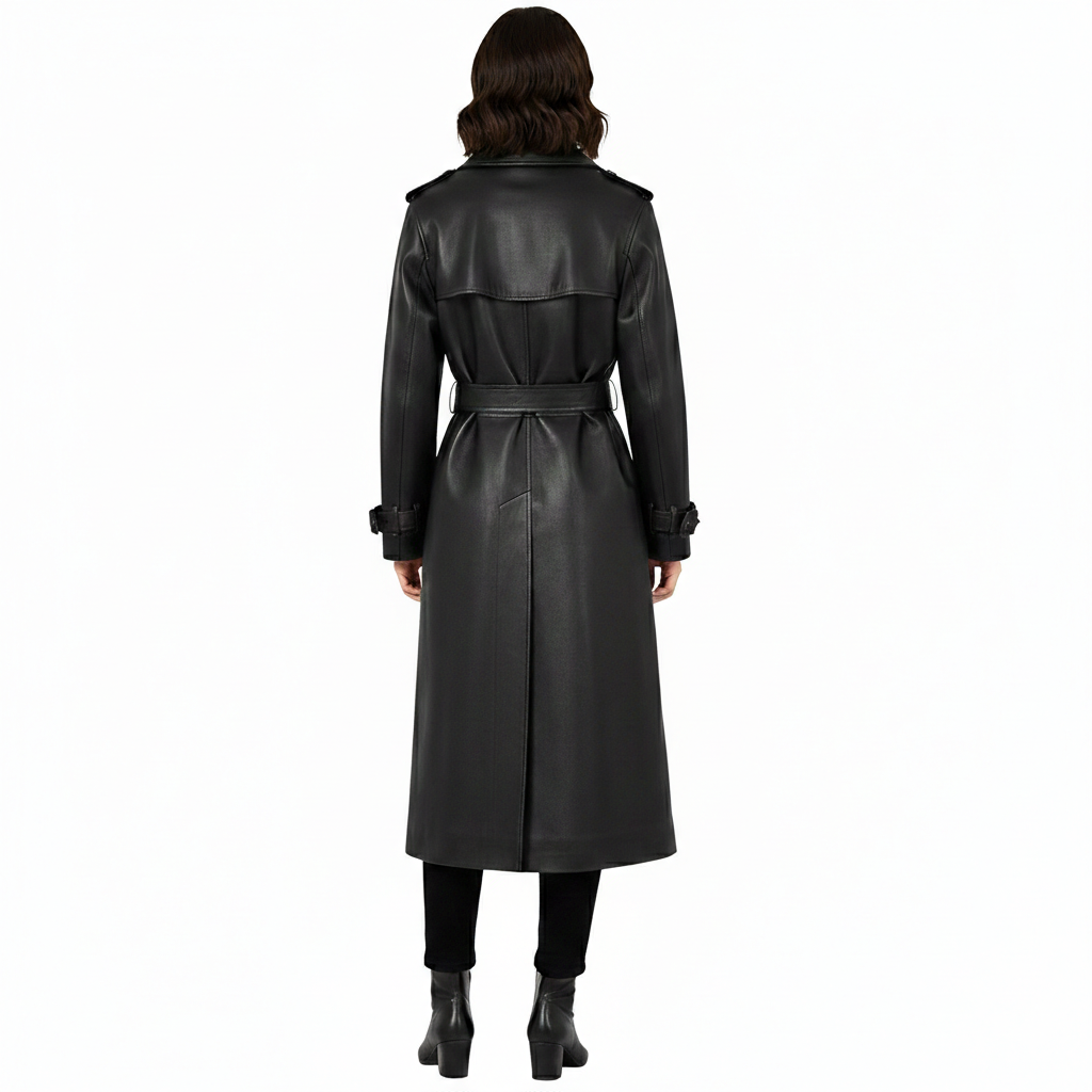 Women's Full-Length Leather Trench