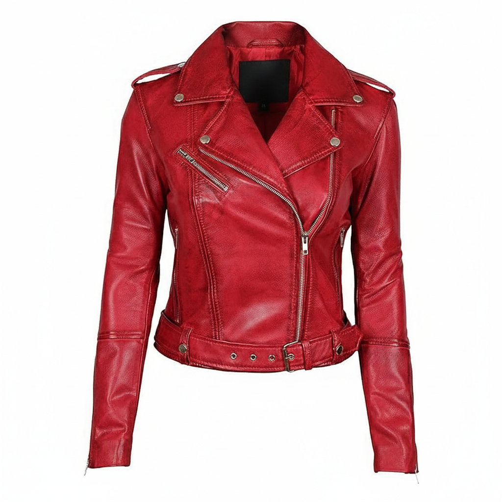 Women's Leather Biker Jacket