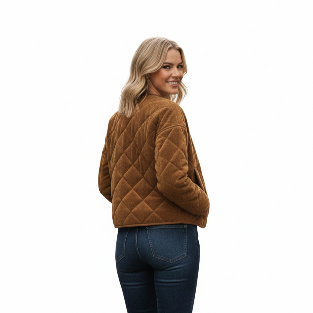 Women's Diamond-Quilted Suede Jacket