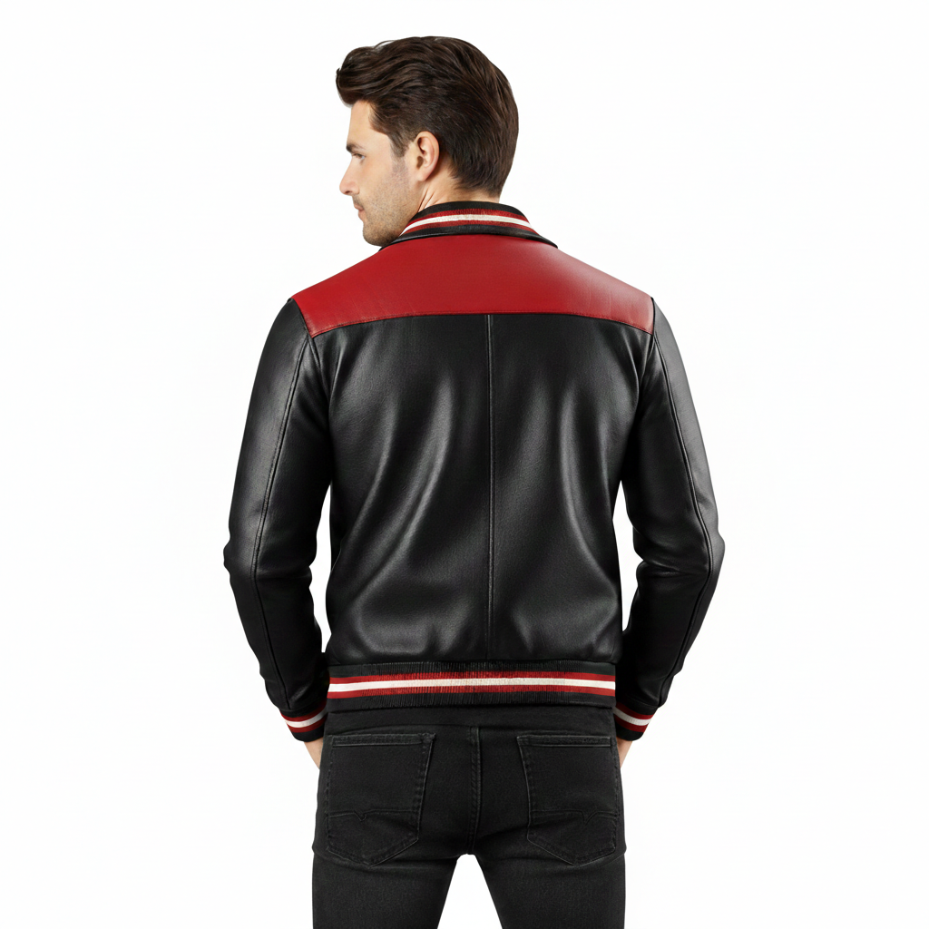 Men's Crimson Apex Racer Leather Jacket