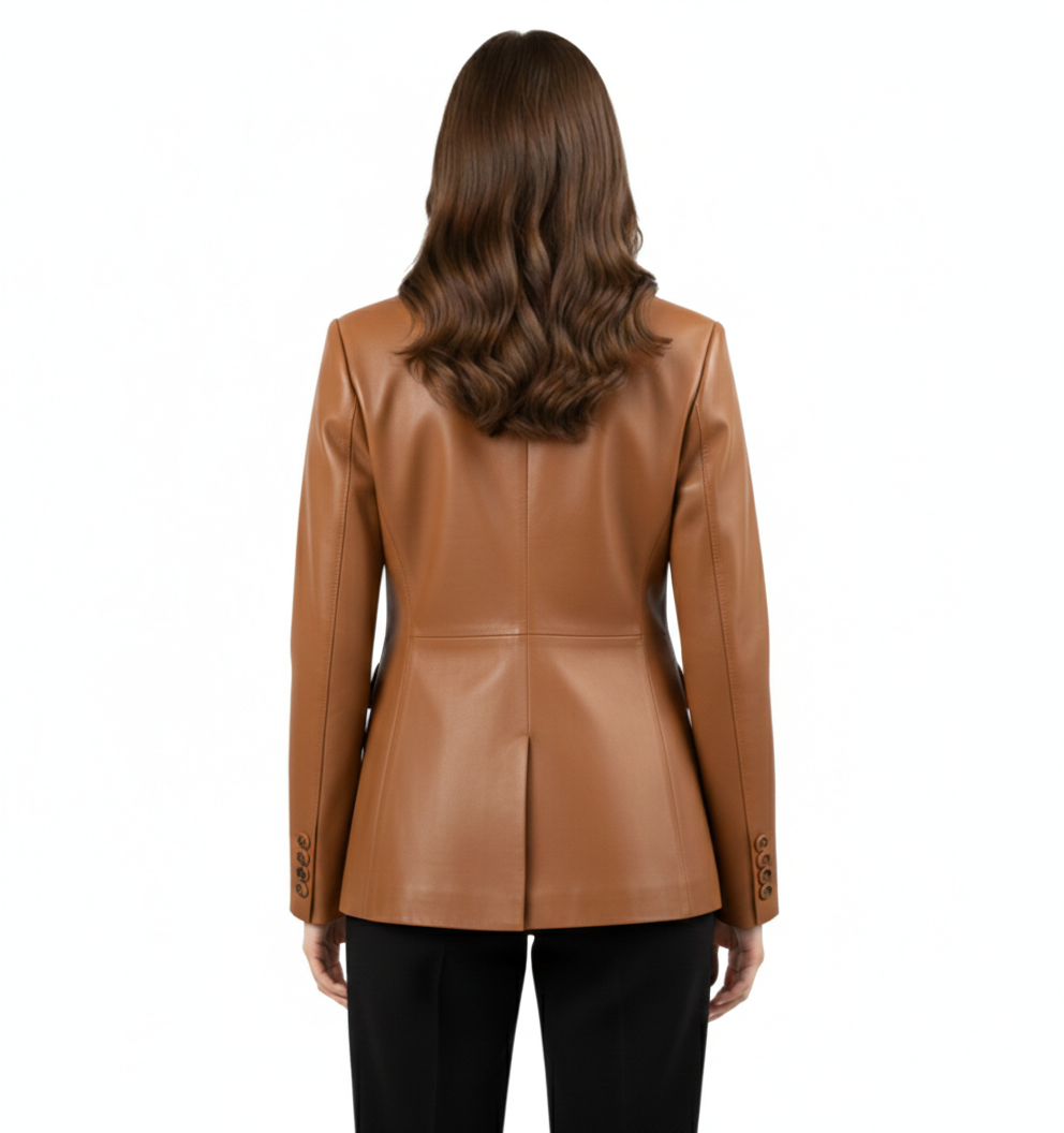 Women's Tailored Leather Blazer