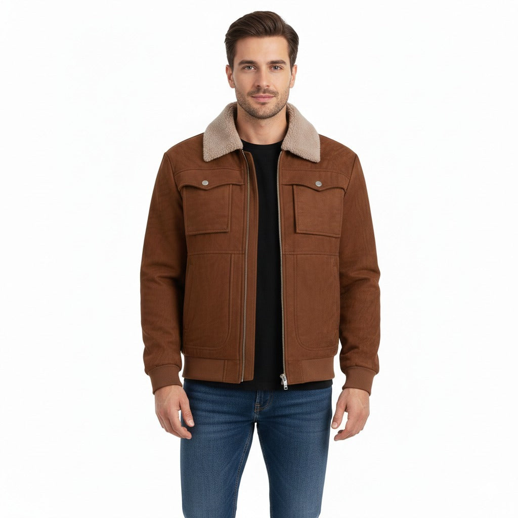 Men's Suede Aviator Bomber