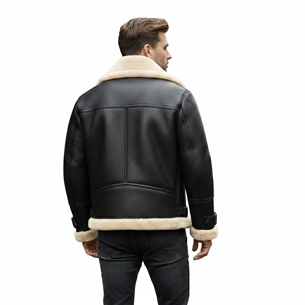 Men's Shearling Aviator Leather Jacket