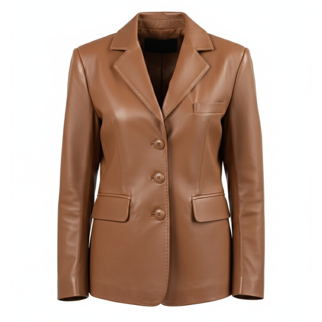 Women's Tailored Leather Blazer