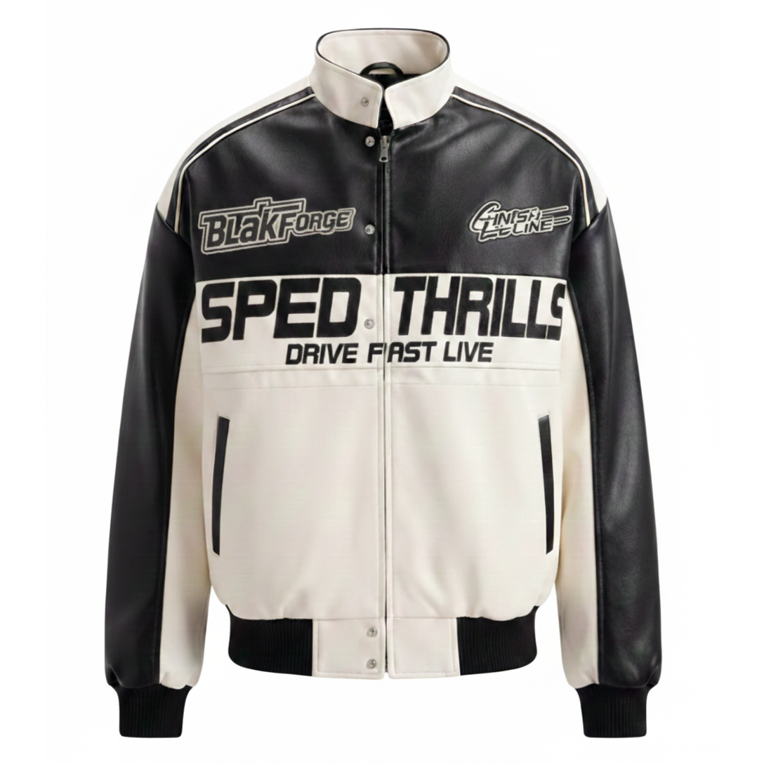 BlackForge "Speed Thrills" Moto Leather Jacket