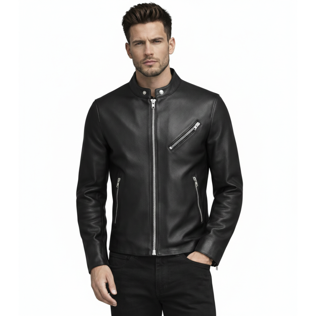Men's Midnight Leather Biker Jacket