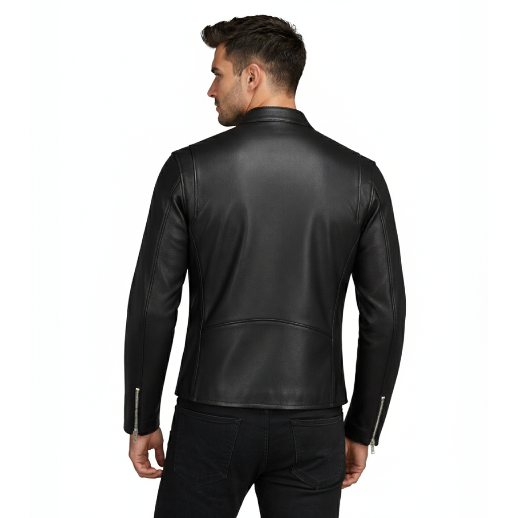 Men's Midnight Leather Biker Jacket