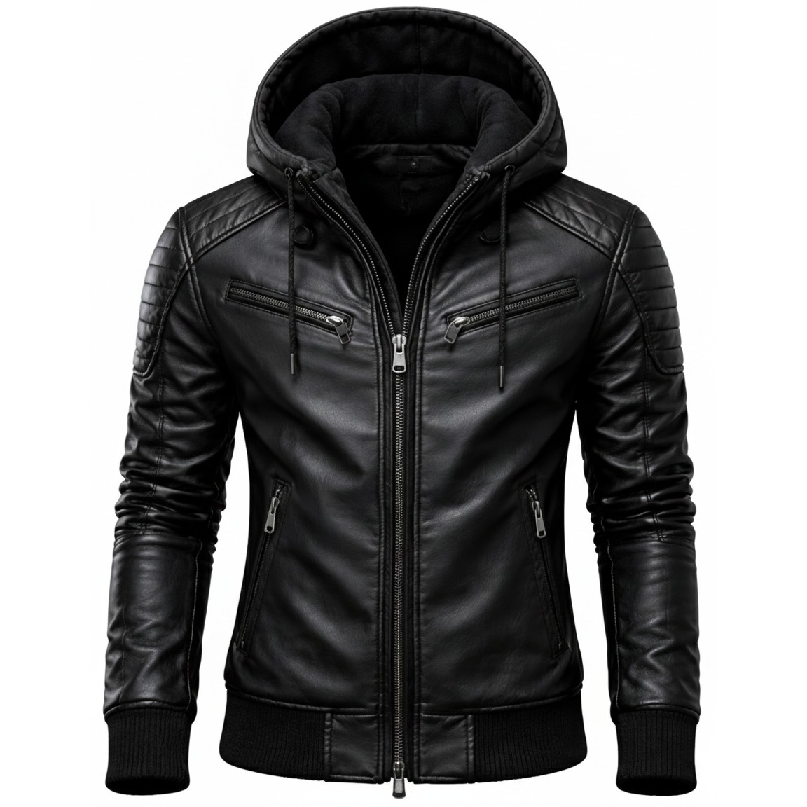 Men's Vanguard Hooded Leather Jacket