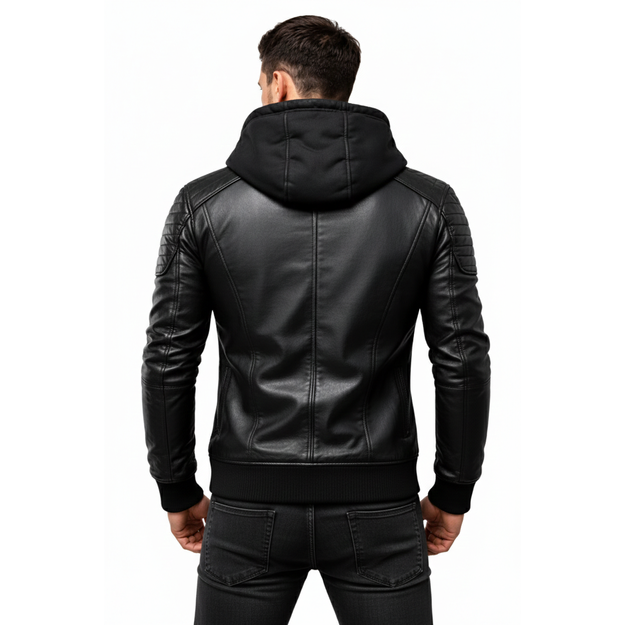 Men's Vanguard Hooded Leather Jacket
