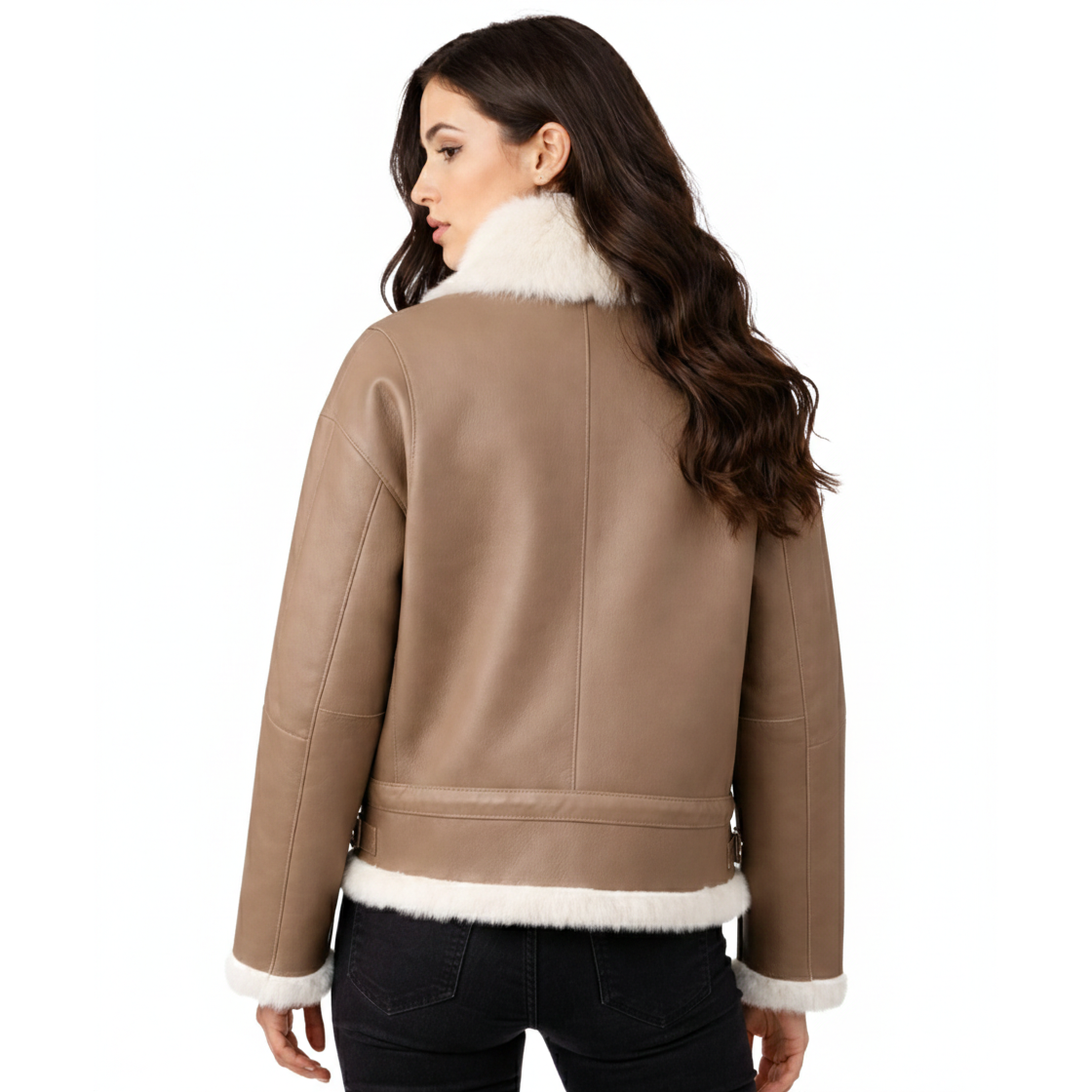Women's Aurora Shearling-Trimmed Aviator Jacket