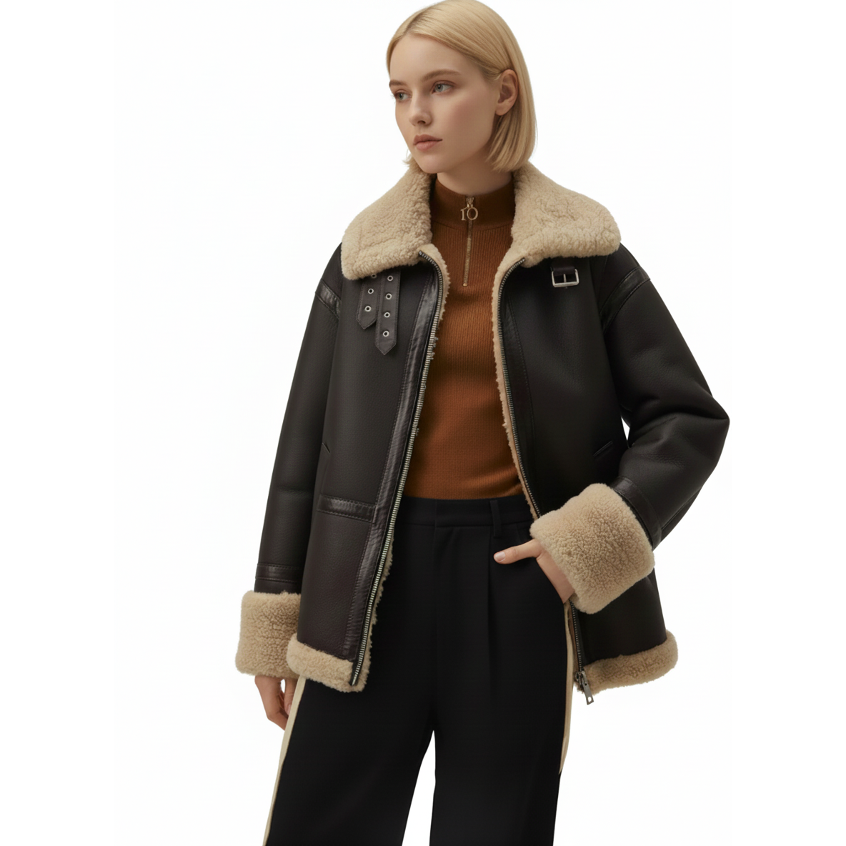 Women's Aspen Shearling Aviator Jacket