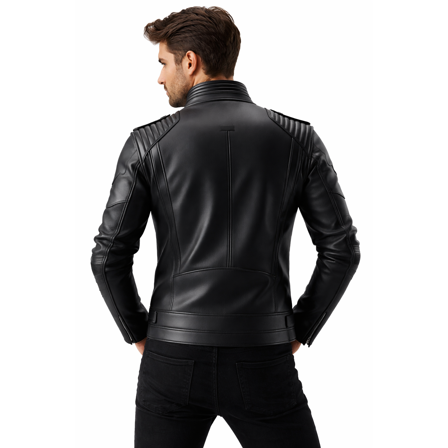Men's Obsidian Sentinel Tactical Leather Jacket – BLACKFORGE LEATHER Men's Obsidian Sentinel Tactical Leather Jacket – BLACKFORGE LEATHER