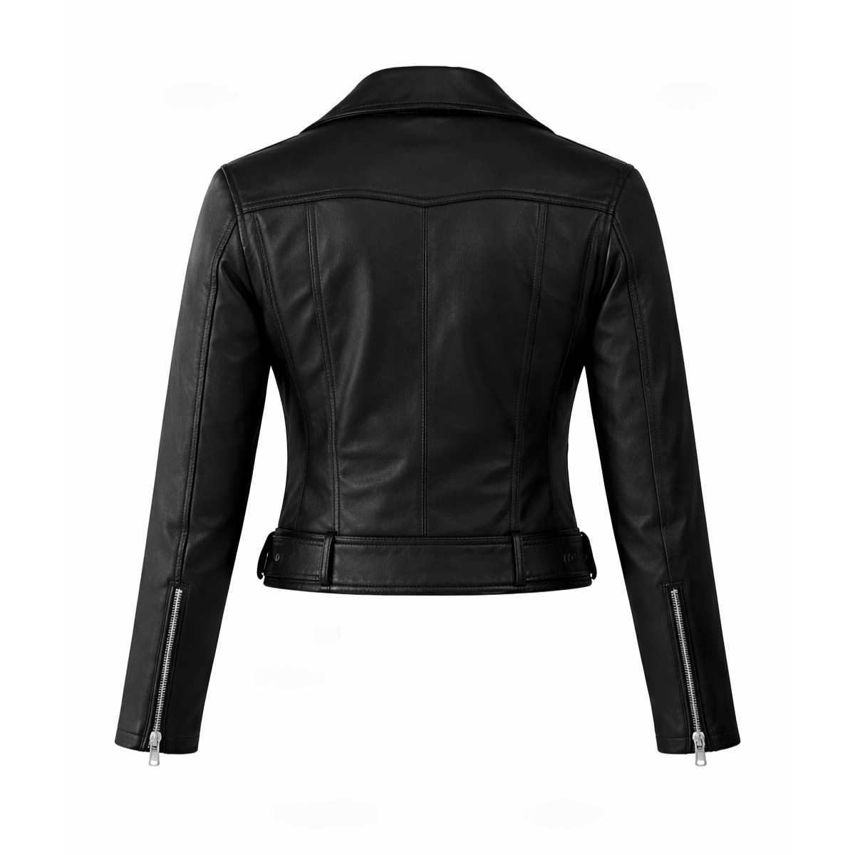 Women's Black Leather Biker Jacket