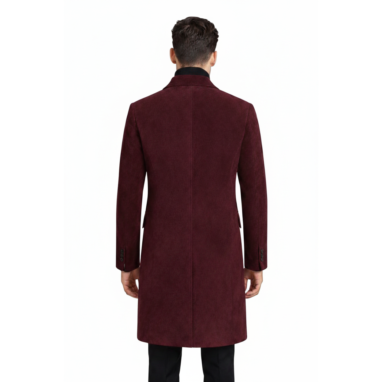 Men's Burgundy Suede Long coat