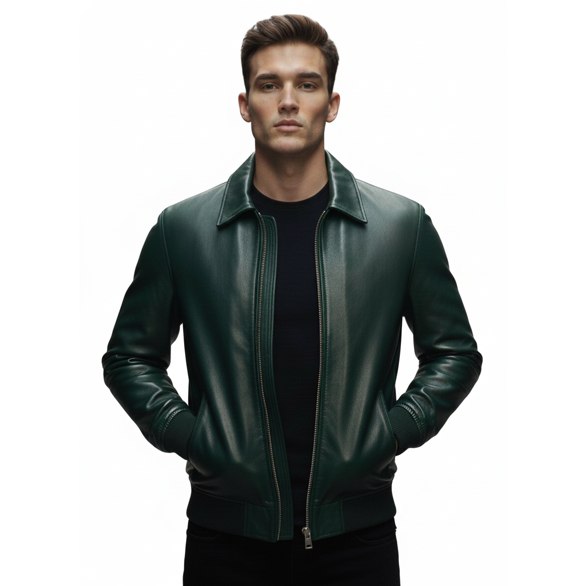 Men's Emerald Leather Jacket