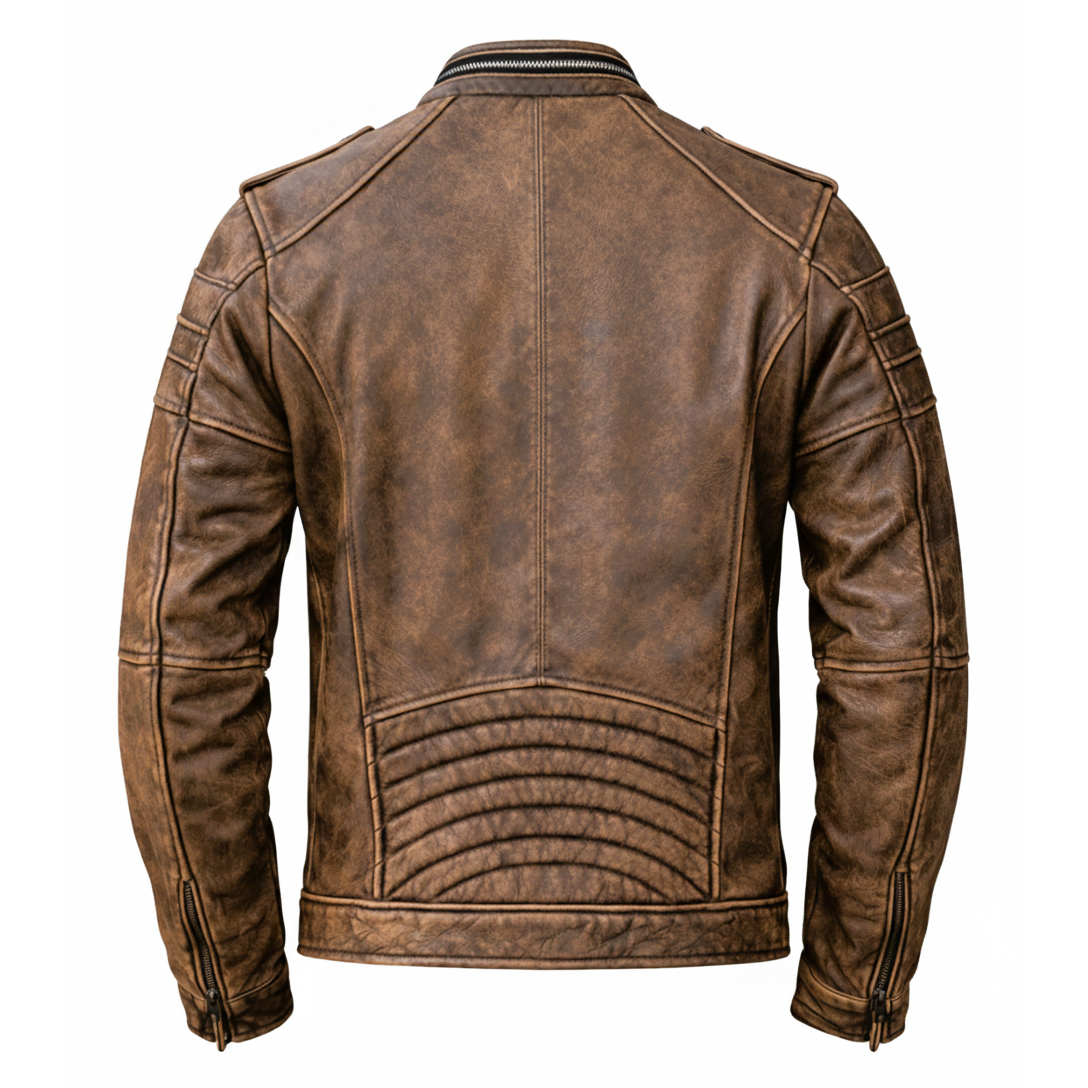 Men's Ironwood Distressed Café Racer Leather Jacket
