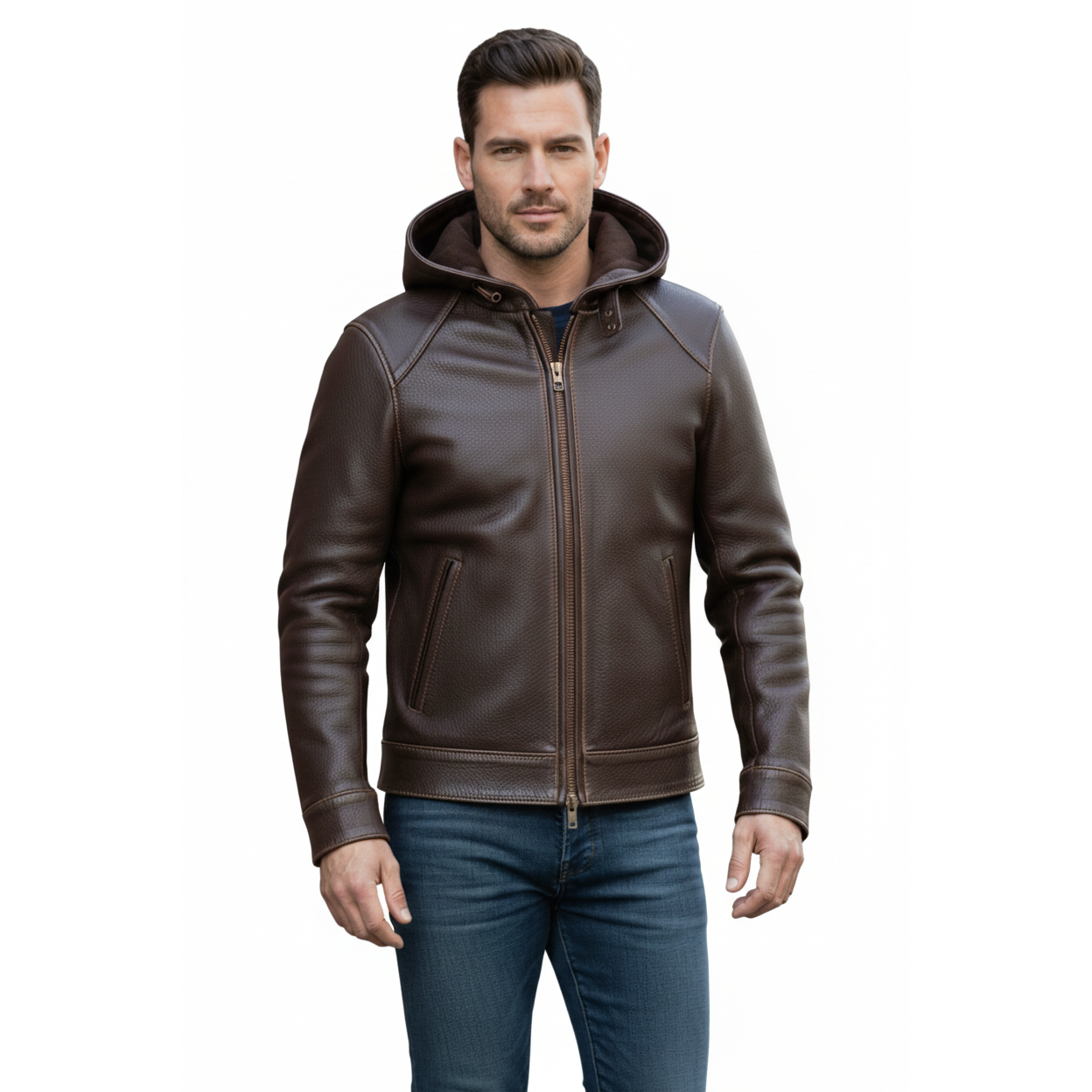 Men's Ironwood Hooded Leather Jacket