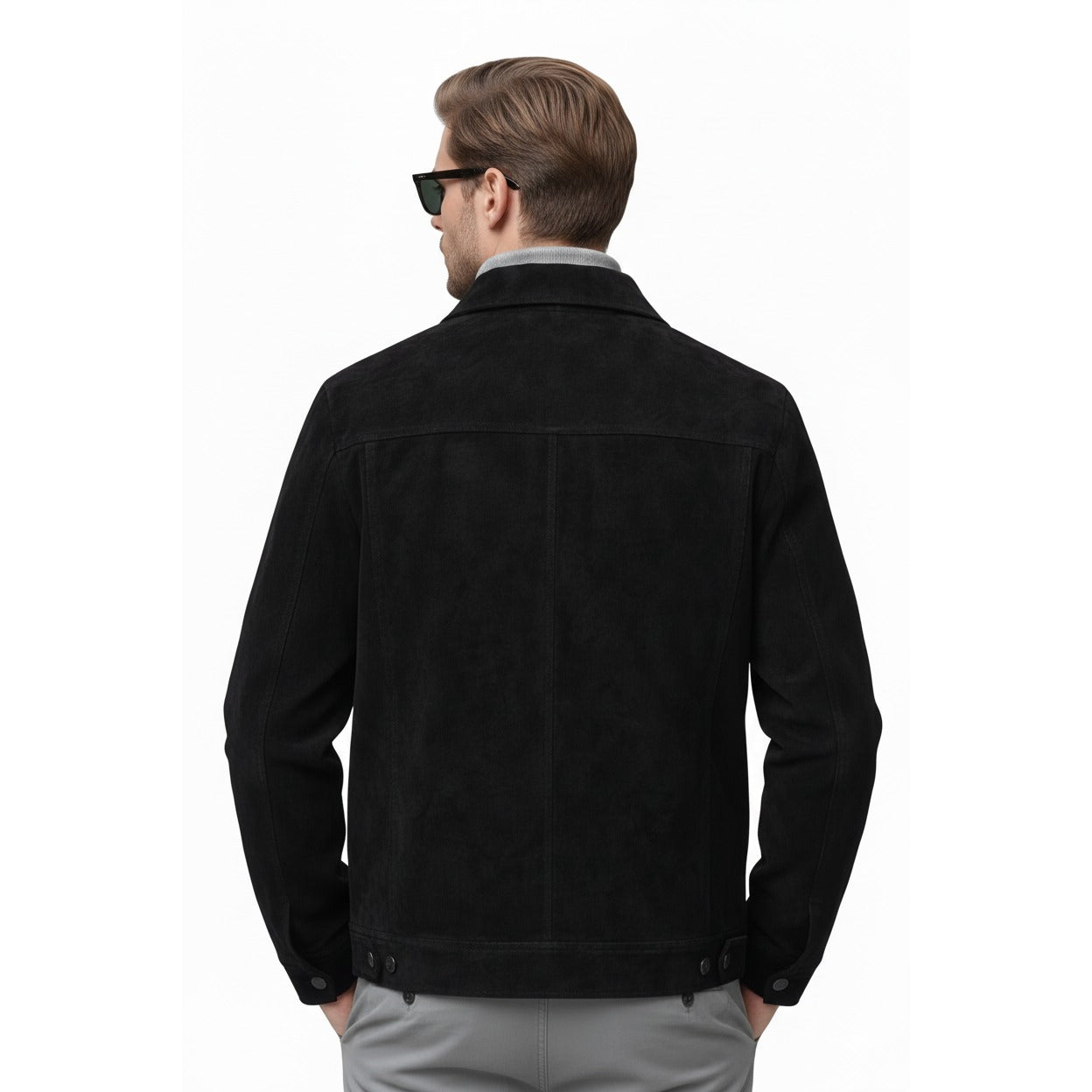 Men's Midnight Suede Trucker Jacket