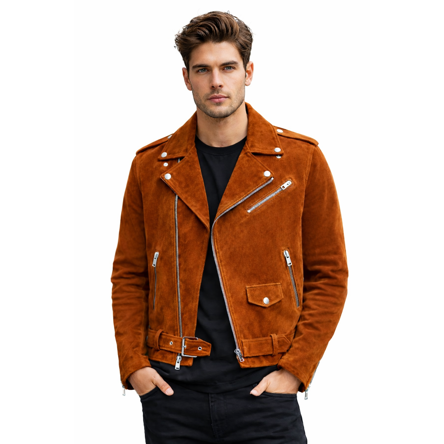 Men's Suede Biker Jacket