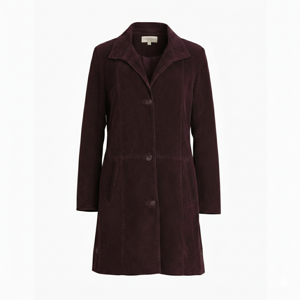 Women's Dark Vine Suede Long Coat